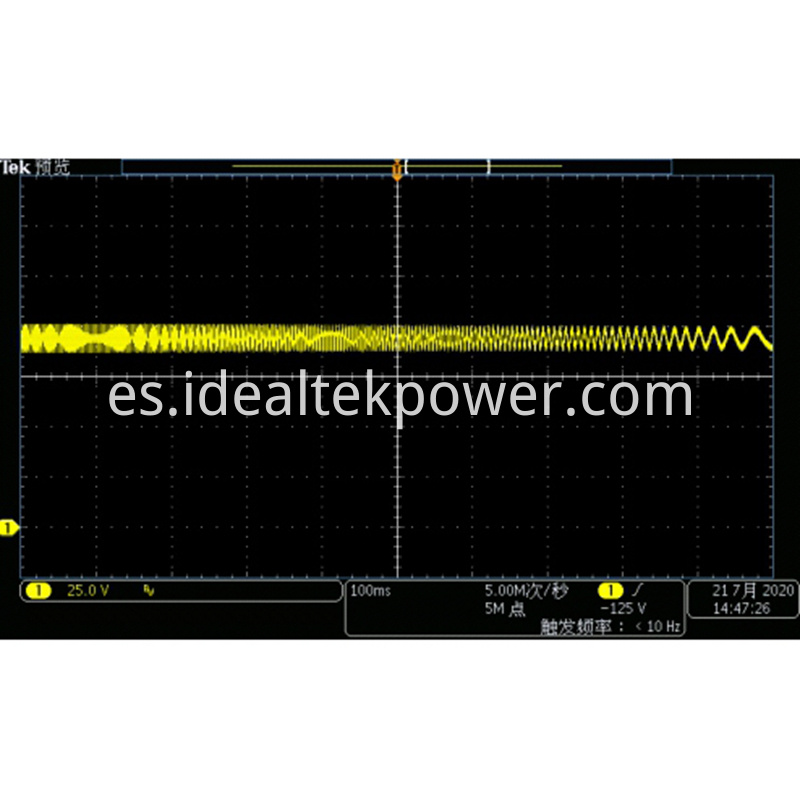 Bidirectional Power Supplies LV123 Voltage Ripple Test Waveform (Ripple frequency range 1HZ - 2KHZ)